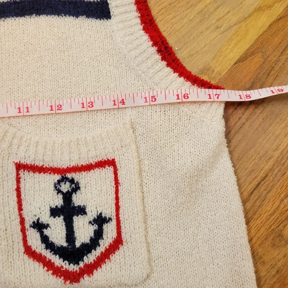 Keneth Too! Nautical Striped Sleeveless Sweater Size  L - Picture 12 of 14